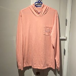 Vineyard Vines Pink Vintage Whale Hoodie Pocket Tee Men’s L